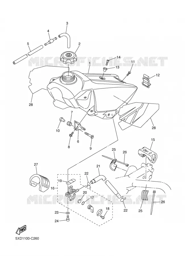 BENZINE TANK Yamaha MOTO 450 2004 YZF  YZ450F