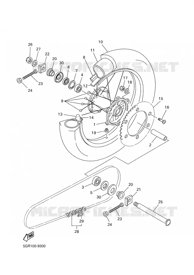 ACHTERWIEL Yamaha MOTO 450 2004 YZF  YZ450F
