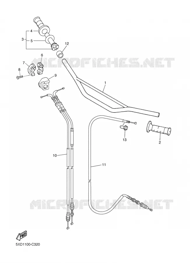 STUUR / KABEL Yamaha MOTO 450 2004 YZF  YZ450F