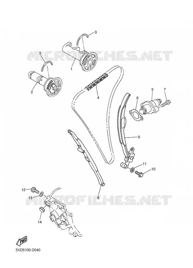 NOKKENAS / KETTING Yamaha MOTO 450 2005 YZF  YZ450F