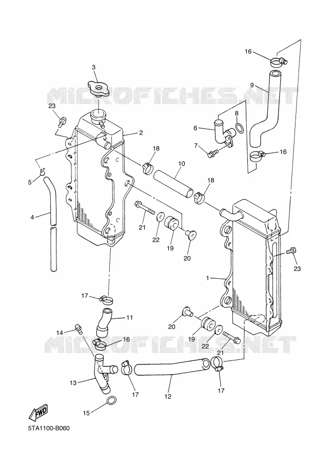 RADIATEUR / SLANG Yamaha MOTO 450 2005 YZF  YZ450F