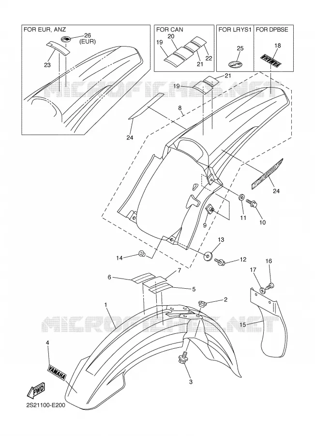 SPATBORD Yamaha MOTO 450 2006 YZF  YZ450F