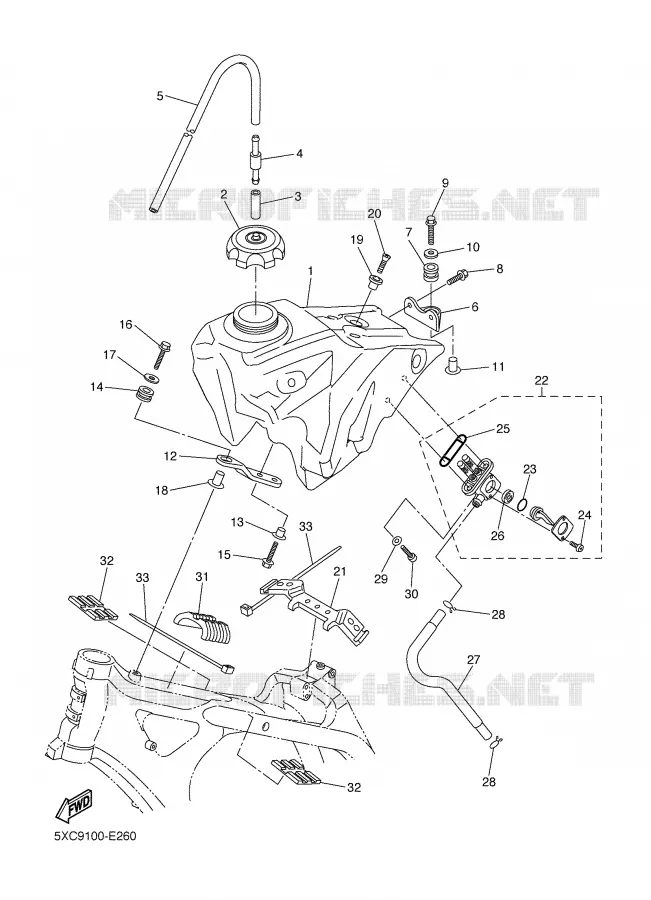 BENZINE TANK Yamaha MOTO 450 2007 YZF  YZ450F