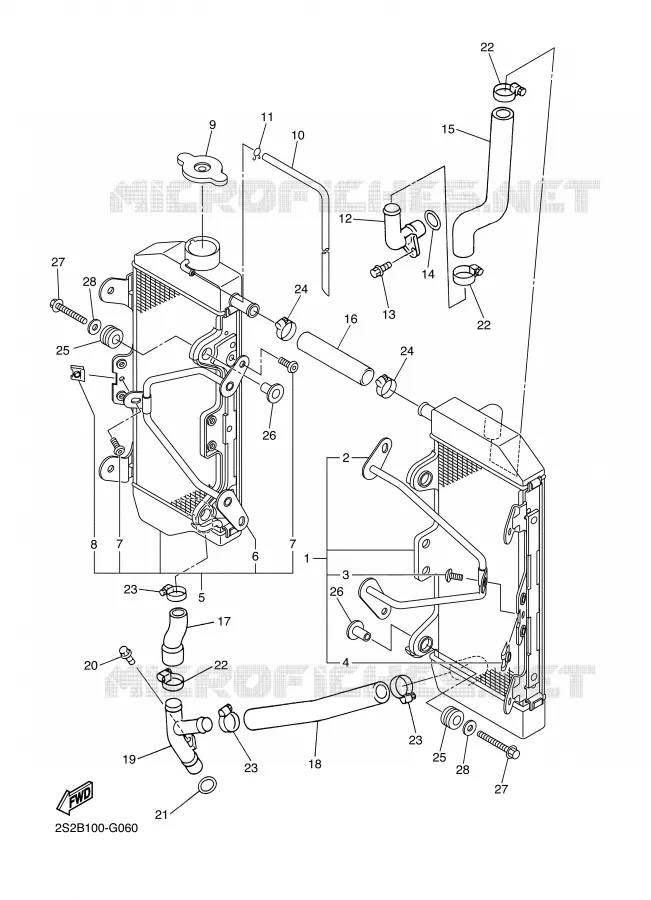 RADIATEUR / SLANG Yamaha MOTO 450 2007 YZF  YZ450F