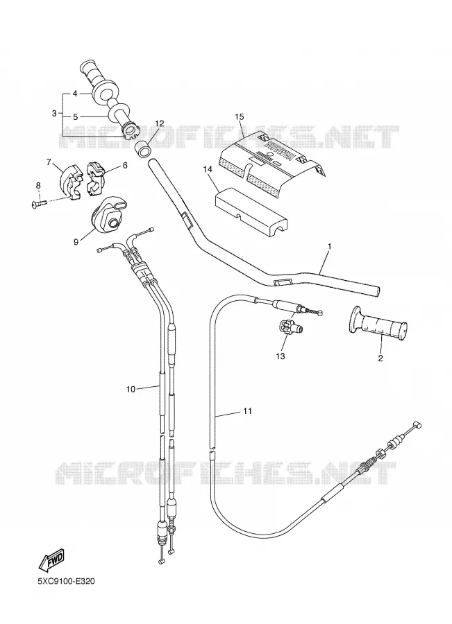 STUUR / KABEL Yamaha MOTO 450 2008 YZF  YZ450F