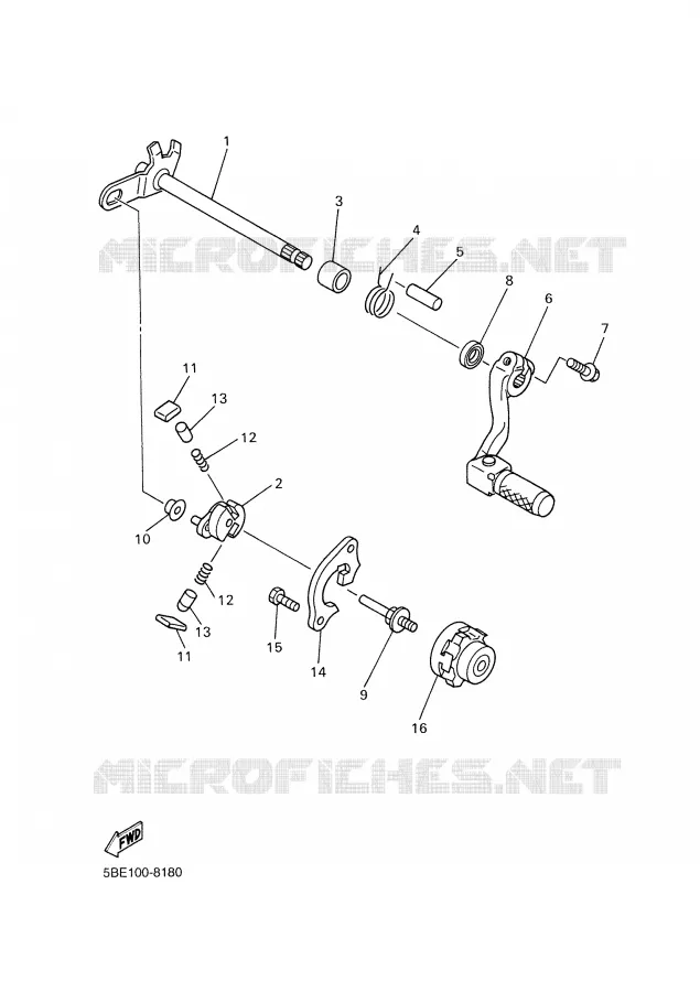 SCHAKEL STANG / PEDAAL Yamaha MOTO 450 2003 YZF  YZ450FR