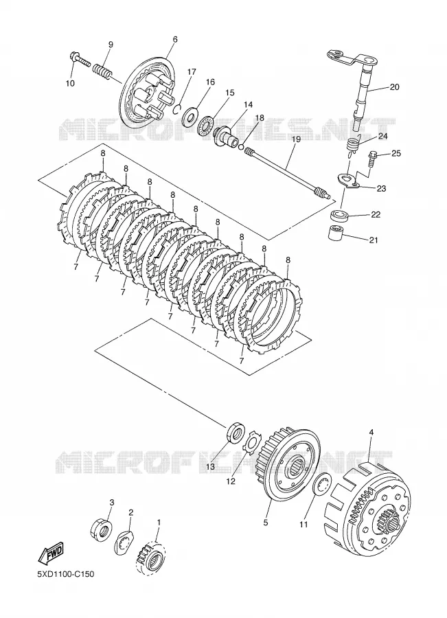 STARTMOTOR KOPPELINGS Yamaha MOTO 450 2004 YZF  YZ450FS