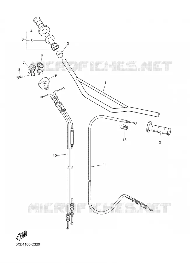 STUUR / KABEL Yamaha MOTO 450 2004 YZF  YZ450FS