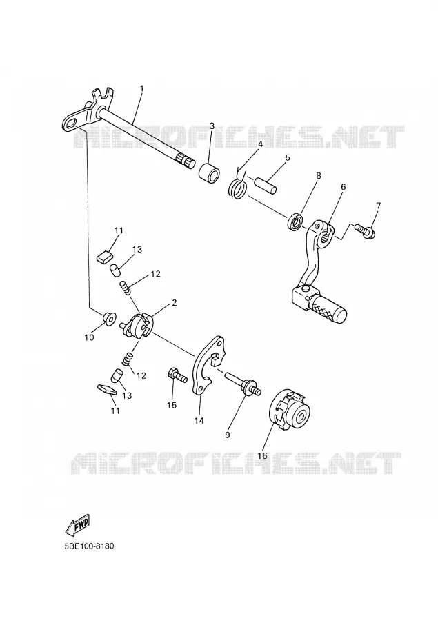 SCHAKEL STANG / PEDAAL Yamaha MOTO 450 2004 YZF  YZ450FS
