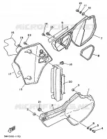 KUIPDEEL DEKSEL   OLIE RESERVOIR voor Yamaha YZ80B 1991
