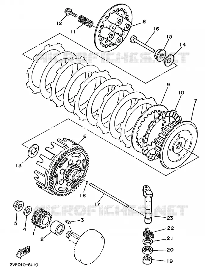 STARTMOTOR KOPPELINGS Yamaha MOTO 80 1991 YZ  YZ80B