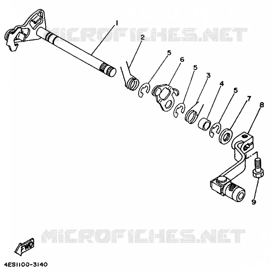 SCHAKEL STANG / PEDAAL Yamaha MOTO 80 1994 YZ  YZ80H