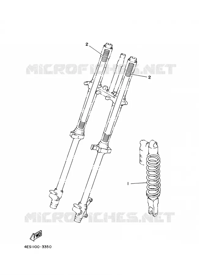OPTIONELE ONDERDELEN - CHASSIS Yamaha MOTO 80 2000 YZ BIG WHEELS  YZ80LW