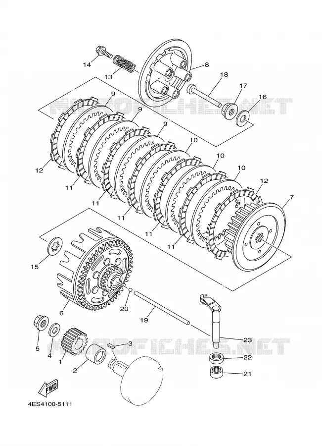 STARTMOTOR KOPPELINGS Yamaha MOTO 80 2001 YZ BIG WHEELS  YZ80LW