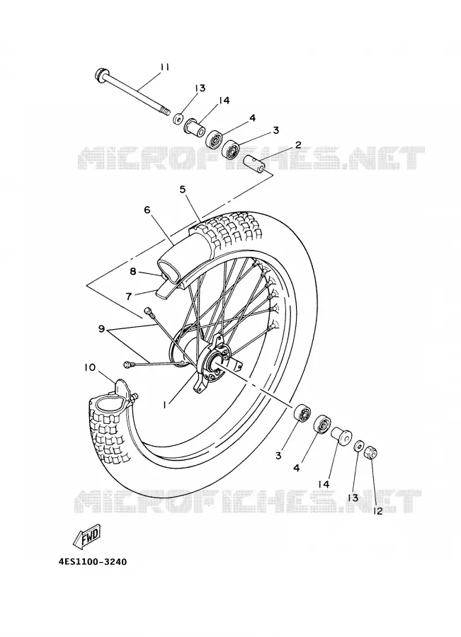 VOORWIEL Yamaha MOTO 80 2001 YZ BIG WHEELS  YZ80LW