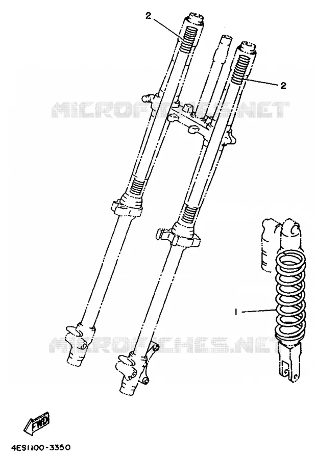 OPTIONELE ONDERDELEN - CHASSIS Yamaha MOTO 80 1995 YZ BIG WHEELS  YZ80LWG