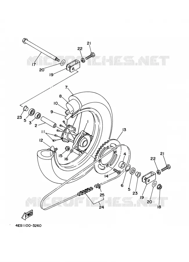 ACHTERWIEL Yamaha MOTO 85 2002 YZ  YZ85P