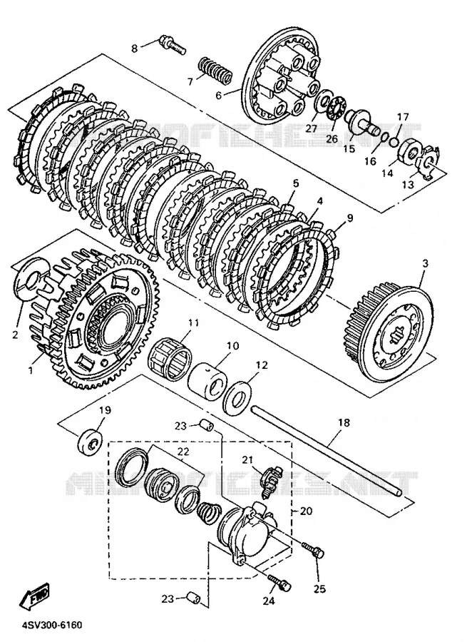 STARTMOTOR KOPPELINGS Yamaha MOTO 1000 1996 THUNDERACE  YZF1000R