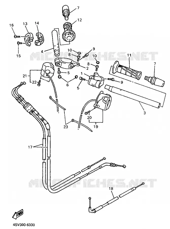 STUUR / KABEL Yamaha MOTO 1000 1996 THUNDERACE  YZF1000R