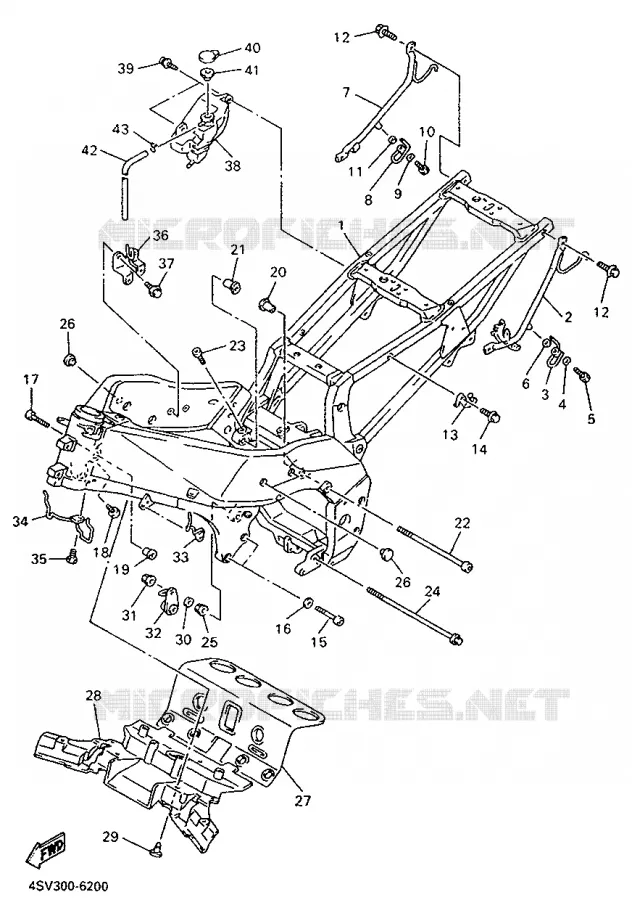 FRAME Yamaha MOTO 1000 1997 THUNDERACE  YZF1000R