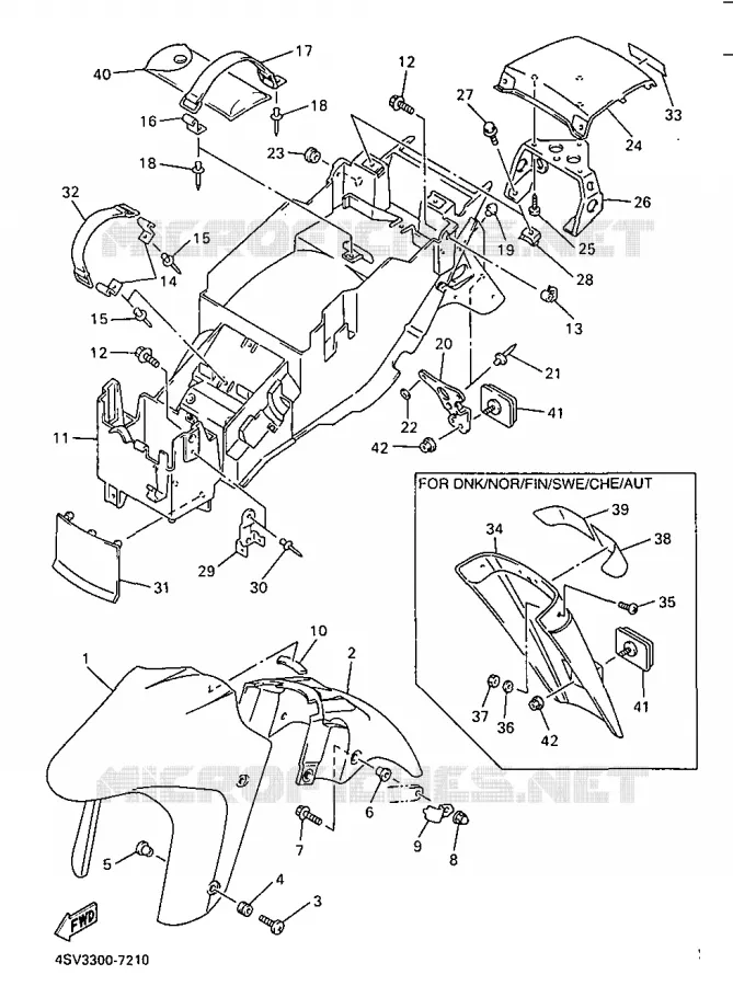 SPATBORD Yamaha MOTO 1000 1997 THUNDERACE  YZF1000R