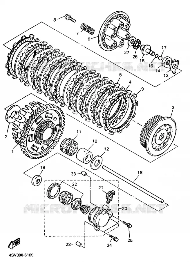 STARTMOTOR KOPPELINGS Yamaha MOTO 1000 1998 THUNDERACE  YZF1000R