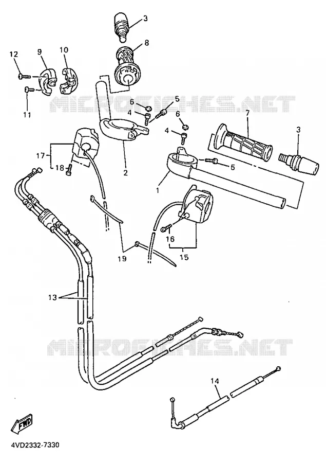 STUUR / KABEL Yamaha MOTO 1000 1998 THUNDERACE  YZF1000R