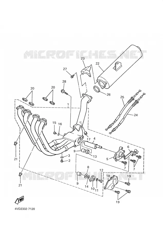 UITLAAT Yamaha MOTO 1000 2000 THUNDERACE  YZF1000R