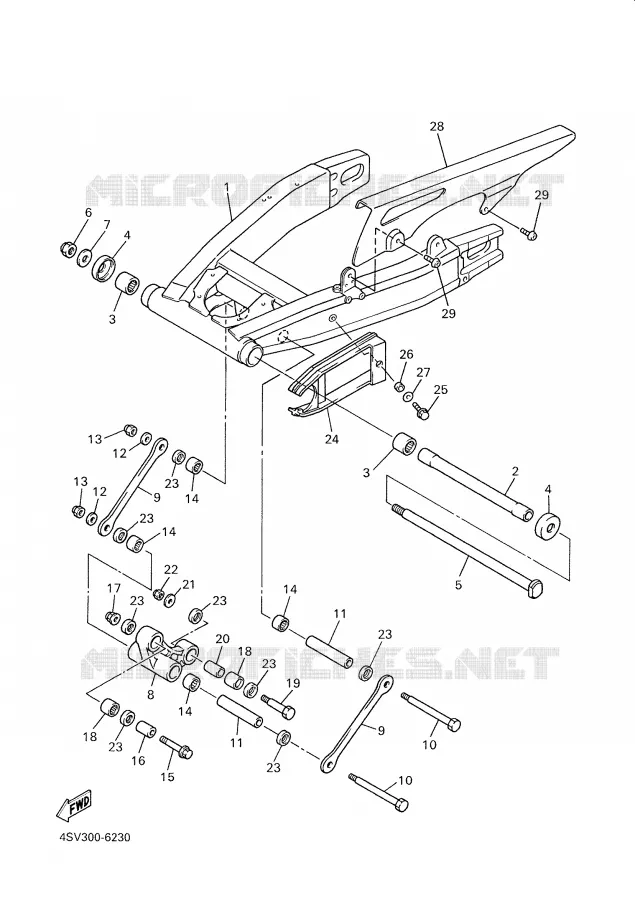 ACHTERBRUG Yamaha MOTO 1000 2000 THUNDERACE  YZF1000R
