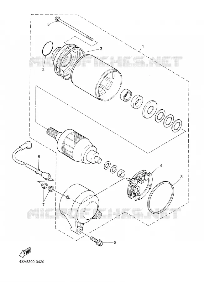 STARTMOTOR Yamaha MOTO 1000 2000 THUNDERACE  YZF1000R
